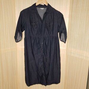 Motherhood Maternity Denim Look Cotton Dress Med